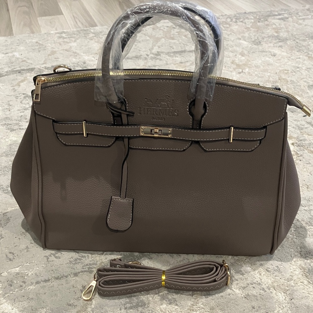 Taupe Leather Women's Bag